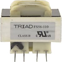 Triad Magnetics Transformer, Power, Bobbin, 1, Freq 50/60Hz, Pri 115/230VAC, Sec 28/56VAC, PCB