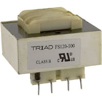 Triad Magnetics Transformer, Power, Bobbin, 1, Freq 50/60Hz, Pri 115/230VAC, Sec 60/120VAC, PCB