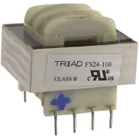 Triad Magnetics Transformer, Power, Bobbin, 1, Freq 50/60Hz, Pri 115/230VAC, Sec 12/24VAC, PCB