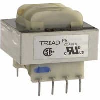 Triad Magnetics Transformer, Power, Bobbin, 1, Freq 50/60Hz, Pri 115/230VAC, Sec 5/10VAC, PCB