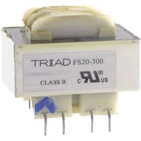 Triad Magnetics Transformer, Power, Bobbin, 1, Freq 50/60Hz, Pri 115/230VAC, Sec 10/20VAC, PCB