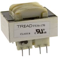 Triad Magnetics Transformer, Power, Bobbin, 1, Freq 50/60Hz, Pri 115/230VAC, Sec 18/36VAC, PCB