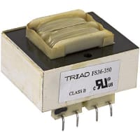 Triad Magnetics Transformer, Power, Bobbin, 1, Freq 50/60Hz, Pri 115/230VAC, Sec 18/36VAC, PCB