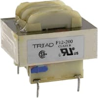 Triad Magnetics Transformer, Class 2, PC Mount, 12VA, Single Pri, 24VCT@ 0.5A, 12V@ 1A