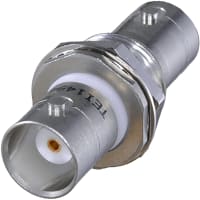 Trompeter BNC Bulkhead Jack, 50 Ohm, Insulated, Feed-through, Miniature Coax 250 Series