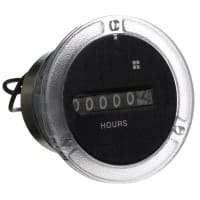 Trumeter Electromechanical Hour Meter, 0-99999.9hrs, Non-reset, Terminal Blk, 710 Series