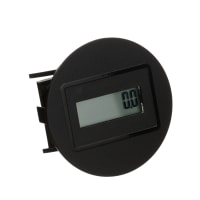 Trumeter Hour Meter, 9999999.9 LCD, AC/DC, SAE Rnd Case, 1/4" QC, Non-Reset, 3410 Series