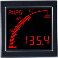 Trumeter LCD Ammeter, Current xfmr Input, Digit/Graph Dark Background, APM Series