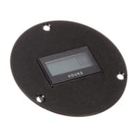 Trumeter Hour Meter, 9999999.9 LCD, AC/DC, Round Case, 1/4" QC, Non-Reset, 3410 Series