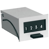 Trumeter Electromechanical Counter, 4 Digit, 24VDC, Bail Mnt, Pushbutton Reset, 49 Series