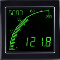 Trumeter LCD Ammeter, AC/DC, 0-5A, 4-Digit & graph, 12-24V, Green Background, APM Series