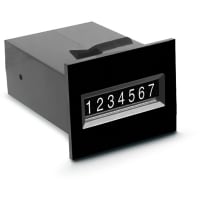 Trumeter Electromechanical Counter, Snap-In Mount, 24VDC, 7 Digits, Non-Reset, 40 Series