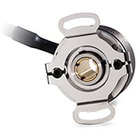 Trumeter Encoder, Incremental, 15T 3/8" Thru-Bore, 25PPR, 5-28VDC, 5-Pin M12 Pigtail, Flex Mnt