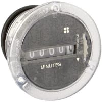 Trumeter Panel Meter, Hour, E-mech, Digital, Range 0-9999.9min., 5 Dig, 0.19" DigH, Wire Leads