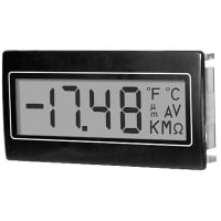 Trumeter Panel Meter, LCD Digital, 3-1/2 Digit, 14mm Characters, Backlight, 5VDC or 9VDC