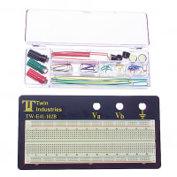 Twin Industries Protoboard, Solderless, Board 6.5" x 2.14", 2 Dis-Strips, 3 Posts, 1 Term-Strips