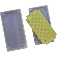 Twin Industries Clear ABS plastic project box w/matching non-plated protoboard 4.5"x2.3"x1.7"