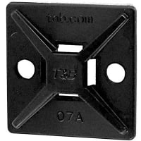 Ty-Rap by ABB Four-Way Adhesive Mounting Base, Black Nylon 6.6, UV Resistant, 1.13"L x 1.13"W