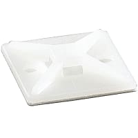 Ty-Rap by ABB Adhesive Mounting Base, 4-Way Natural Nylon 6.6, 1.13L x 1.13W x .22"H, TC Seri