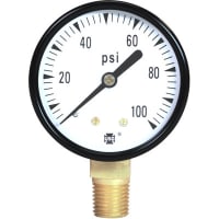 US Gauge Gauge, Pressure, 2", 0-30 PSI, 1/4" LM, P500 Series