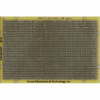 Vector Electronics & Technology Protoboard, Perforated, Grid 0.1X0.1", Board 6"LX4"WX0.062"T, Hole-Dia 0.042", FR4