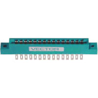 Vector Electronics & Technology Connector, Edge, Phosphor Bronze (Contact), Center, 3.270, 2.504, 2.938 in.