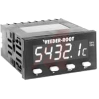 Veeder-Root Panel Meter, Rate Ind, Elec, LED, Cut-Out 1.77x3.62", 5 (Primary), 1 (Secondary) Dig