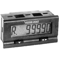 Veeder-Root Panel Meter, Rate Ind/Totalizer, Elec, LCD, Cut-Out 1.3x2.66", 0.47" DigH, Screw