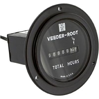 Veeder-Root Panel Meter, Hour, Elec, Digital, Range 0-99999.9hrs., Cut-Out 2"Dia., 6 Dig, 1/10 Res