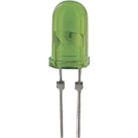 Vishay / Small Signal & Opto Products (SSP) LED Green 30 mcd (Typ.) 5 mm T-1 3/4 (Tinted Non-Diffused) 30 mA 14 Deg