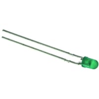 Vishay / Small Signal & Opto Products (SSP) LED; Green;15mcd;3mmDia.;T-1;+/-22deg;565nm;30mA;2.4V Vf;15V Vr;100mW