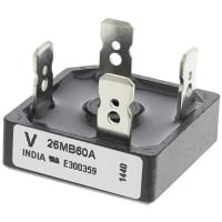 Vishay PCS Diode, Bridge Rectifier, Vr 600V, If 25A, Pkg MB, Vf 1.11V, VS-26MB Series