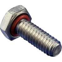 APM Hexseal 1/4-20 x 3/4 in in Hex Head Seal Bolt, 18-8 SS, Silicone O-Ring, Coarse