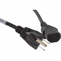 Volex Power Cords Cord, Power, C13, 5-15P Plug, 3 Cond SVT Cbl, 7.5ft., 18 AWG, Black PVC Jkt