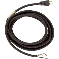 Volex Power Cords Power Cord, 5-15P Plug, Stripped End, 3 Cond SJ Cbl, 15ft., 14 AWG, Rubber Jkt