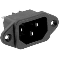 Volex Power Cords IEC Plug, 10 A, 250 VAC, Solder or QC Tabs Terminal, Panel Mount, 17 Series