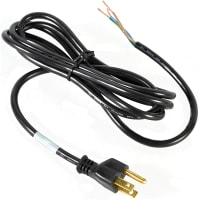 Volex Power Cords Power Cord, 5-15P Plug, Stripped End, 3 Cond SVT Cbl, 6'7", 18 AWG, PVC Jkt