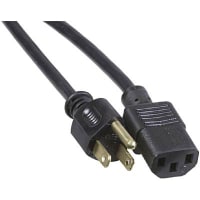 Volex Power Cords Cord, Power, C13, 5-15P Plug, 3 Cond SVT Cbl, 6'7", 18 AWG, Shld, Black PVC Jkt