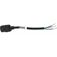 Volex Power Cords Power Cord, Socket, Stripped End, 3 Cond H05VV-F Cbl, 8.2ft., 1sq.mm, PVC Jkt