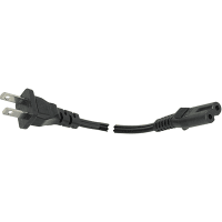 Volex Power Cords Cord, Power, C7, 1-15P Plug, 2 Cond SPT-2 Cbl, 6.6ft., 18 AWG, Black PVC Jkt