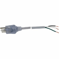 Volex Power Cords Power Cord, 5-15P Plug, Stripped End, 3 Cond SJT Cbl, 10ft., 14 AWG, PVC Jkt