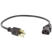 Volex Power Cords Cord, Power, C13, 5-15P Plug, 3 Cond SVT Cbl, 1.5ft., 18 AWG, Black PVC Jkt