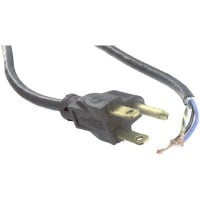 Volex Power Cords Power Cord, 5-15P Plug, Stripped End, 3 Cond SVT Cbl, 6'7", 18 AWG, PVC Jkt