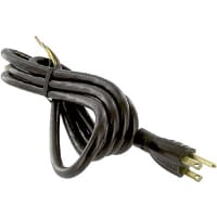 Volex Power Cords Cord, Power, 5-15P Plug, Stripped End, 3 Cond SJT Cbl, 6'7", 16 AWG, Black PVC Jkt