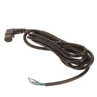 Volex Power Cords Cord, Power, C13, Right Angle, StrippedEnd, 3 Cond SJT Cbl, 9'10", 16 AWG