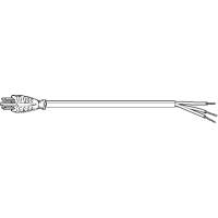 Volex Power Cords Power Cord, 5-15P Plug, Stripped End, 3 Cond SJ Cbl, 12ft., 16 AWG, PVC Jkt