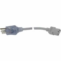 Volex Power Cords Power Cord, C13, 5-15P Plug, 3 Cond SJT Cbl, 10ft., 18 AWG, PVC Jkt, Plastic Ins