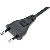 Volex Power Cords Cord, Power, C7, Euro Plug, 2 Cond H03VVH2-F Cbl, 6ft., 0.75sq.mm, Black PVC Jkt