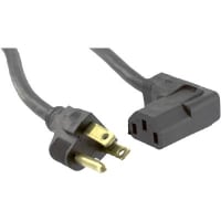 Volex Power Cords Cord, Power, C13, Right Angle, 5-15P Plug, 3 Cond SVT Cbl, 9'10", 18 AWG, Shld