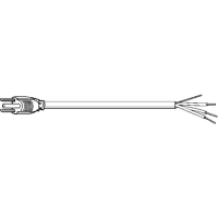 Volex Power Cords Power Cord, 5-15P Plug, Stripped End, 3 Cond SVT Cbl, 6'7", 18 AWG, PVC Jkt